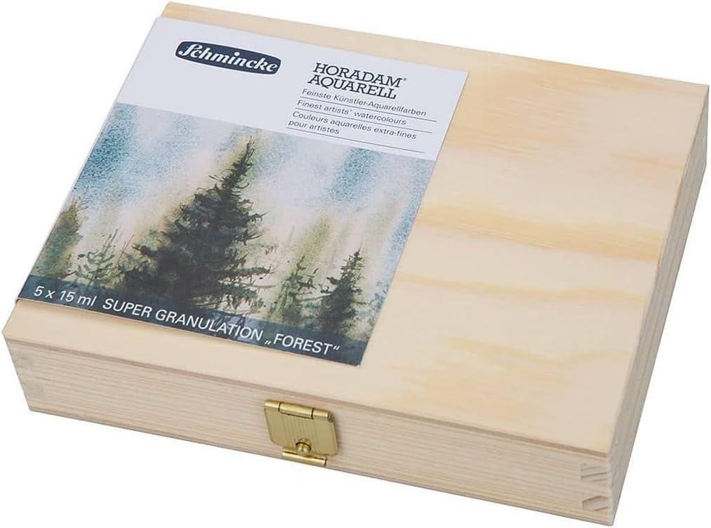 Schmincke Horadam® Aquarell, Super Granulation Trio Deep Sea 5 ml Tubes, 74 614 097, Cardboard Set, Very Strong Granulating Watercolors(Forest)