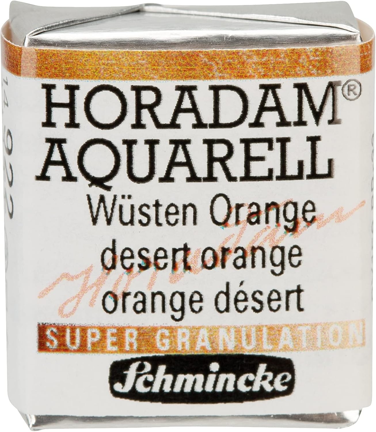 Schmincke – HORADAM® AQUARELL, Super Granulation, 14 916 044 Urban Yellow, 1/2 pans, very strong granulating colors, finest, super granulating watercolors(922 desert orange)