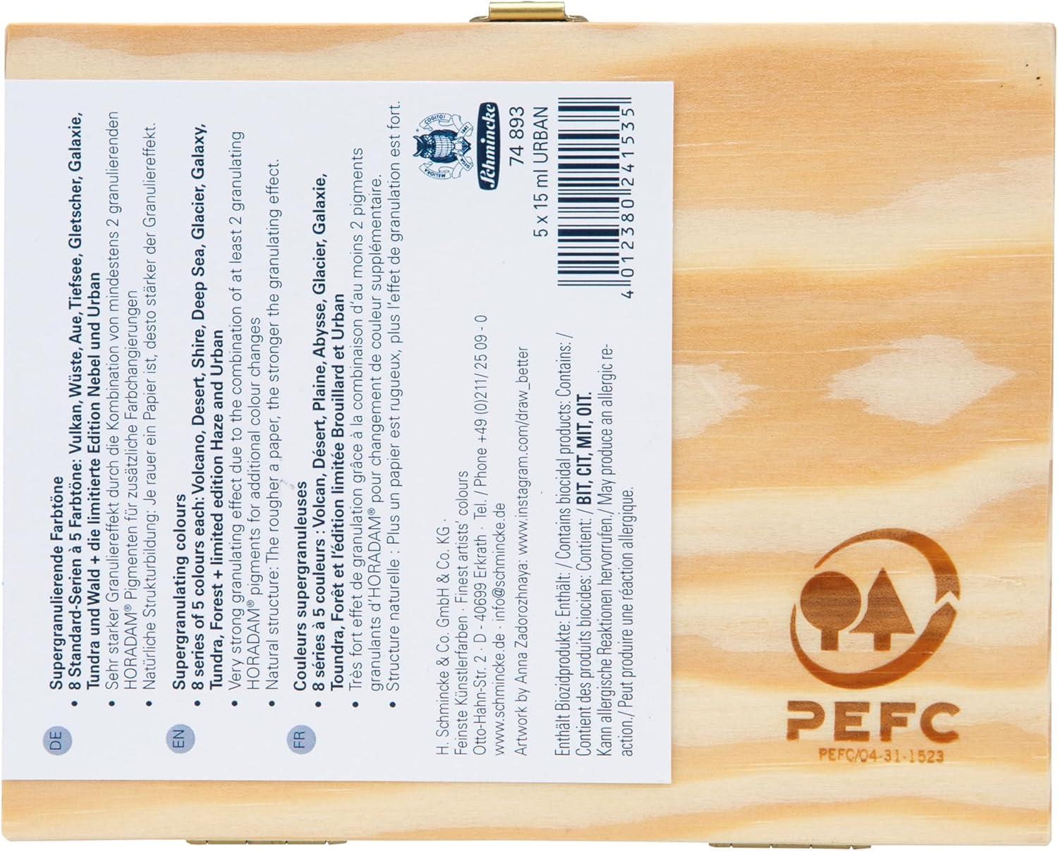 Schmincke Horadam® Aquarell, Super Granulation Trio Galaxy, 5 ml Tubes, 74 615 097, Cardboard Set, Very Strong Granulating colors, Finest, Super Granulating Watercolors(Urban)