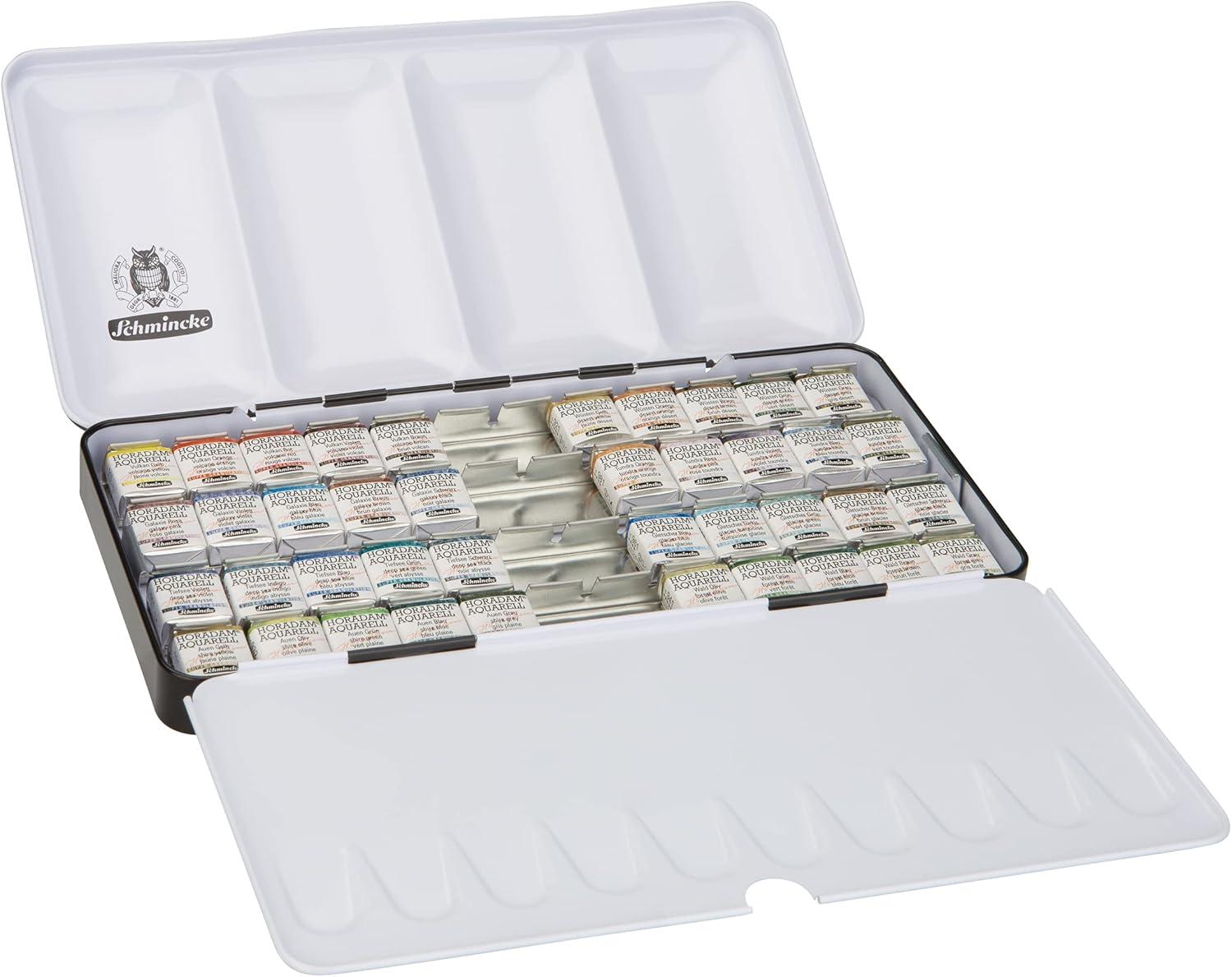 Schmincke Horadam® Aquarell, Super Granulation Trio Deep Sea 5 ml Tubes, 74 614 097, Cardboard Set, Very Strong Granulating Watercolors(Complete Assortment)