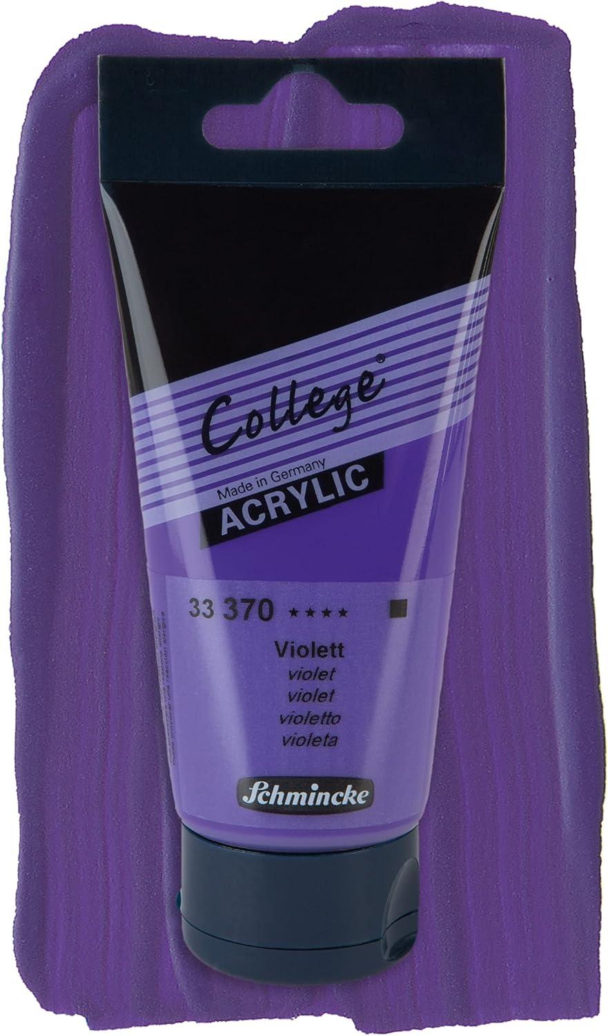 Schmincke – College® Acrylic, Violet in 75 ml tube, 33370013, acrylic paint with artist pigments in high concentration, opaque and glazing, lightfast, silk matt