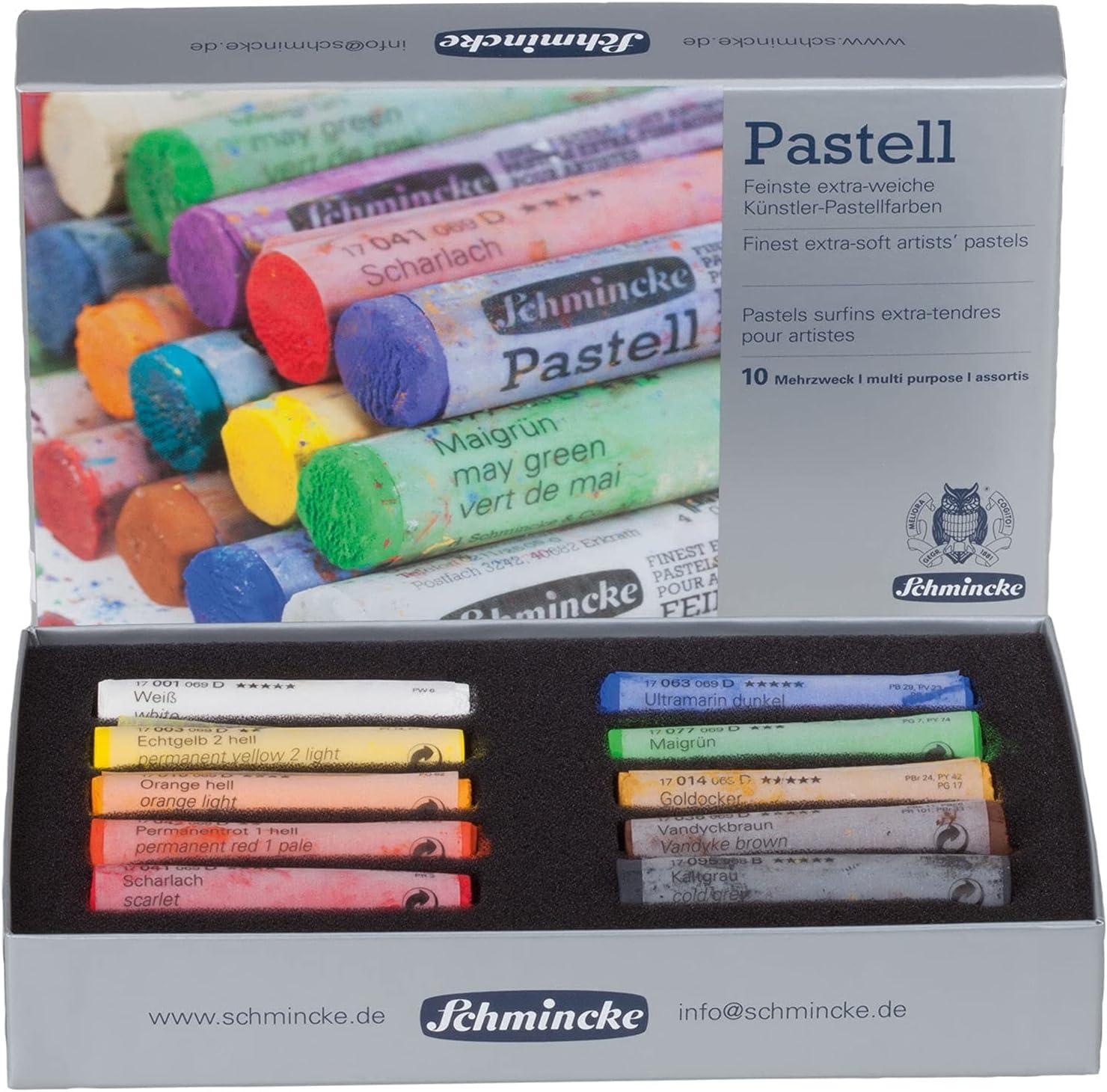 Schmincke – Pastel, premium set with 200 colors, 77 200 097, wooden box with 200 pastel pencils, handmade pastels, brilliant, velvet matt, highest lightfast colors(10 Count (Pack of 1))