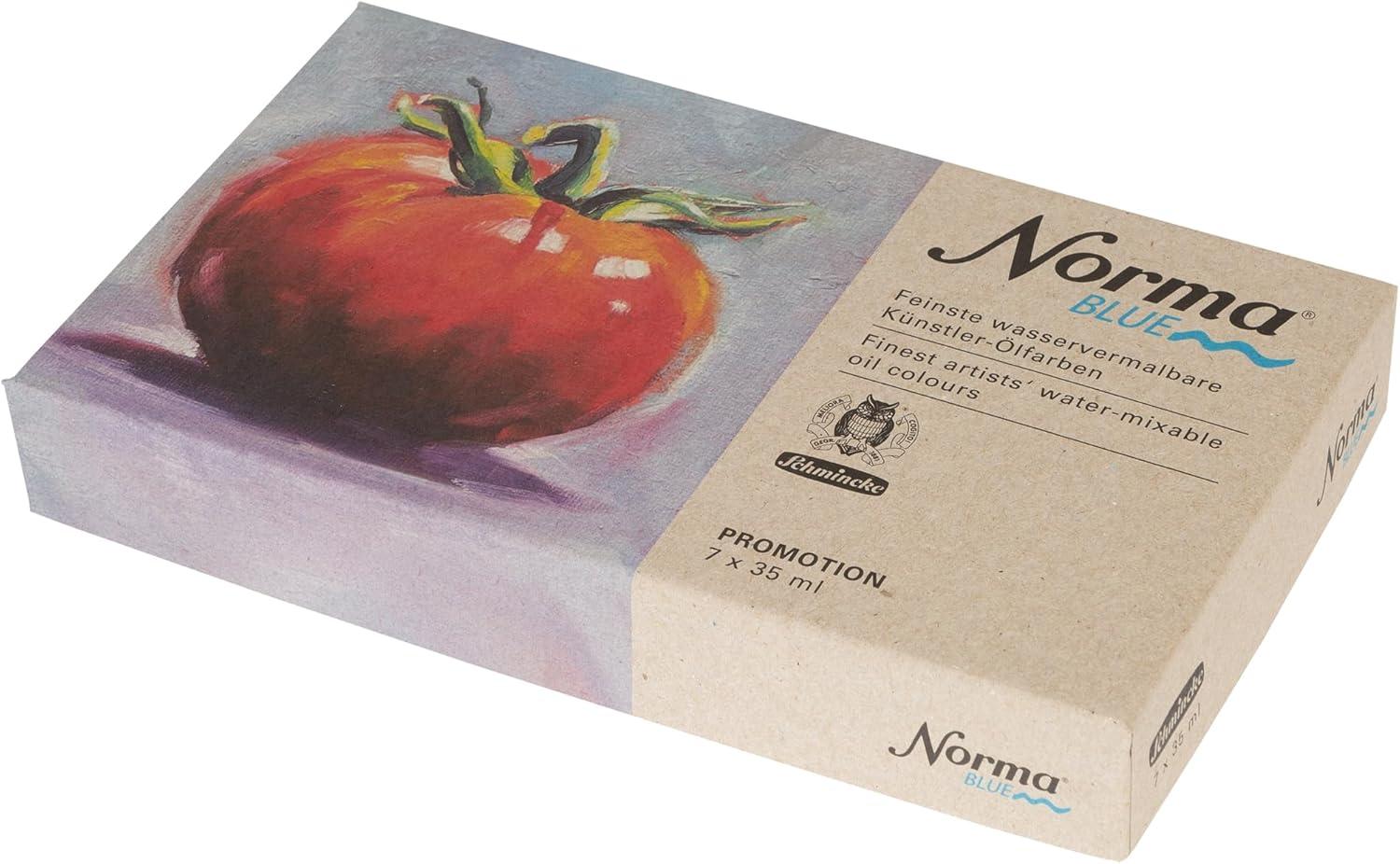 Schmincke – NORMA® Blue, 71 750 097, wooden box with 11 x 35 ml tubes, finest water-mixable artist oil colors, highly pigmented, lightfast, vegan(8.28 Fl Oz (Pack of 1))