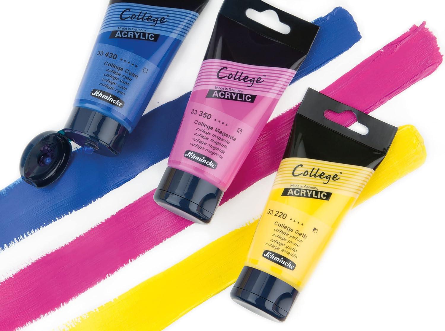 Schmincke – College® Acrylic, May green in 75 ml tube, 33510013, Acrylic paint with artist pigments in high concentration, opaque and glazing, lightfast, silk matt