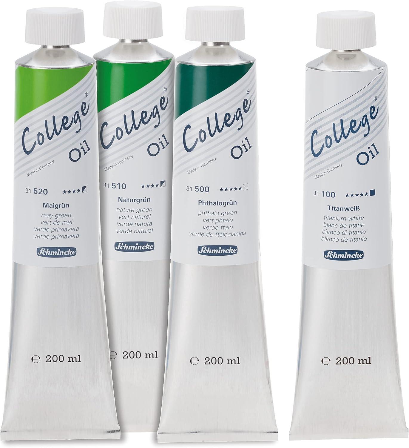 Schmincke – College Oil, May green in 200 ml tube, 31520015, Artists’ oil colors, proven artists’ pigments and natural vegetable oils, good light fastness