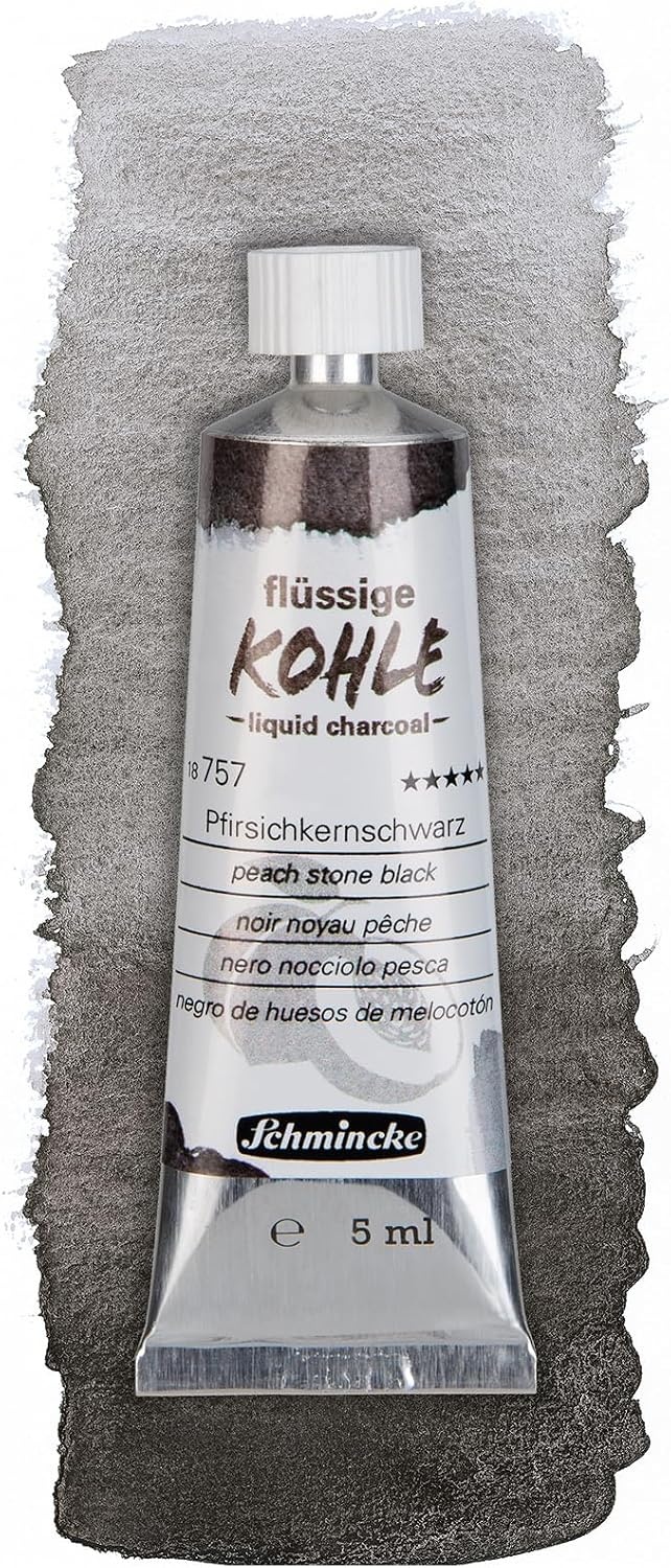 Schmincke – Liquid Charcoal, set, 3 x 15 ml, 18 758 097, for charcoal painting, charcoal drawing and underpainting, vegan