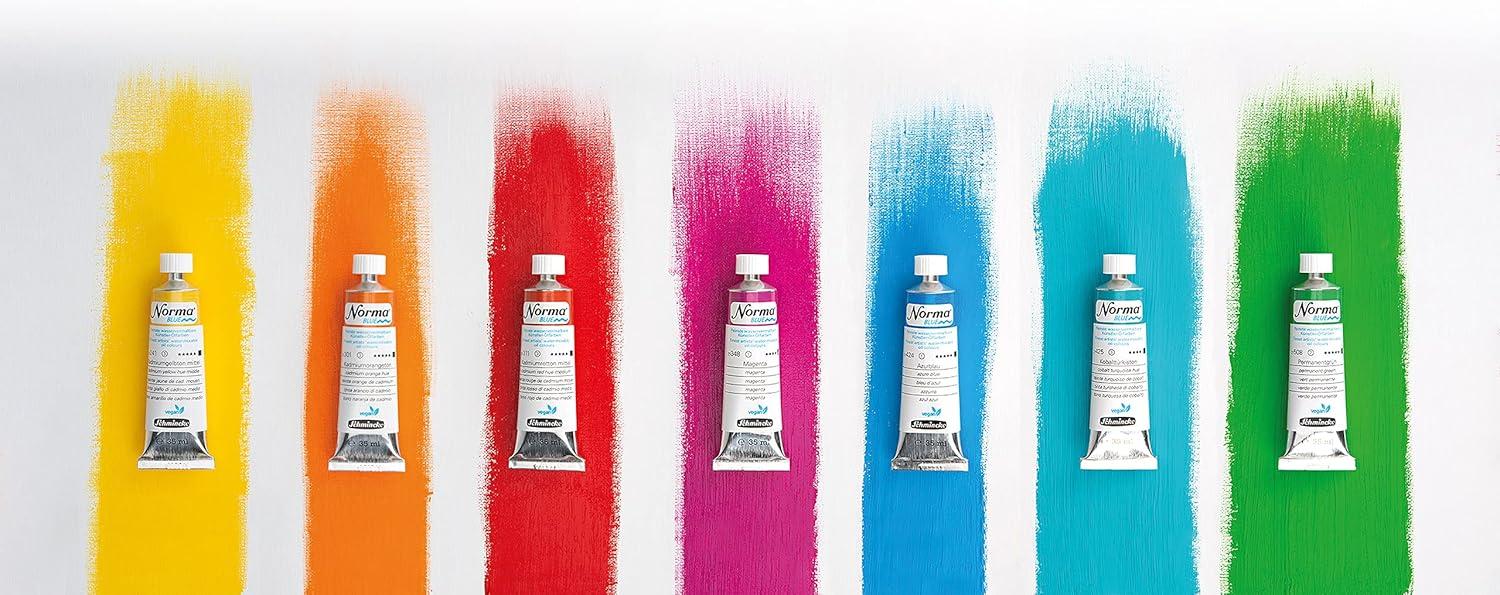 Schmincke – NORMA® Blue, 21306009, finest water-based artists’ oil colors, highly pigmented, lightfast, vegan, vermilion light, 35 ml(114 titanium white)