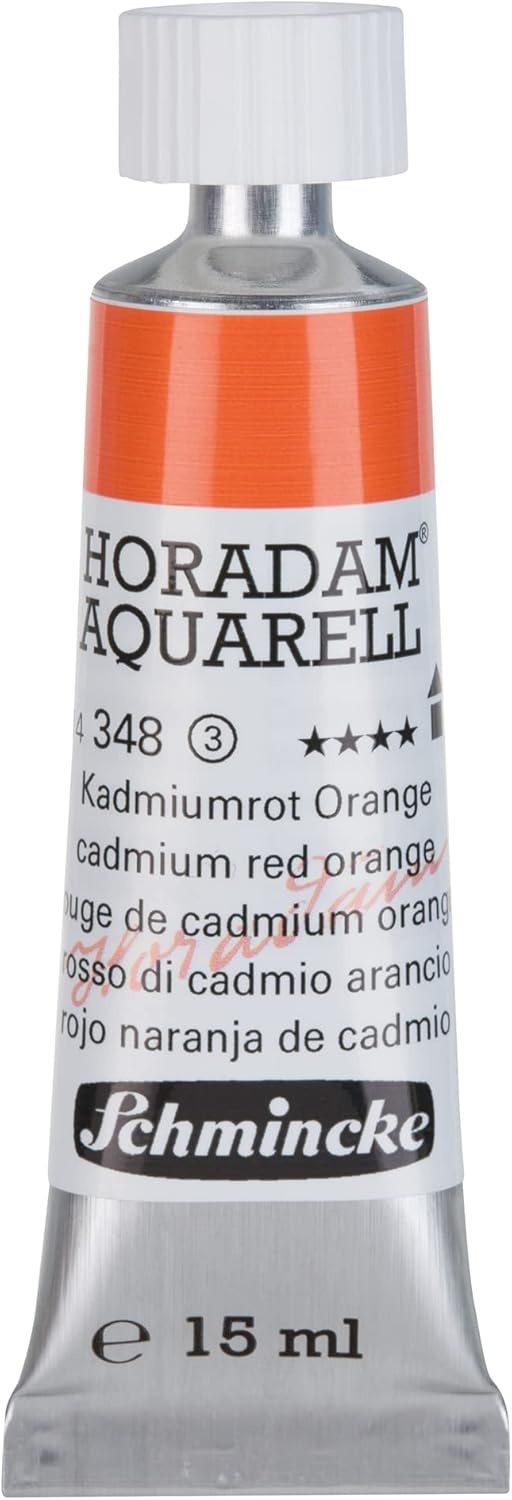 Schmincke – HORADAM® AQUARELL – finest artists’ watercolours, vanadium yellow – 15 ml(348 cadmium red orange)