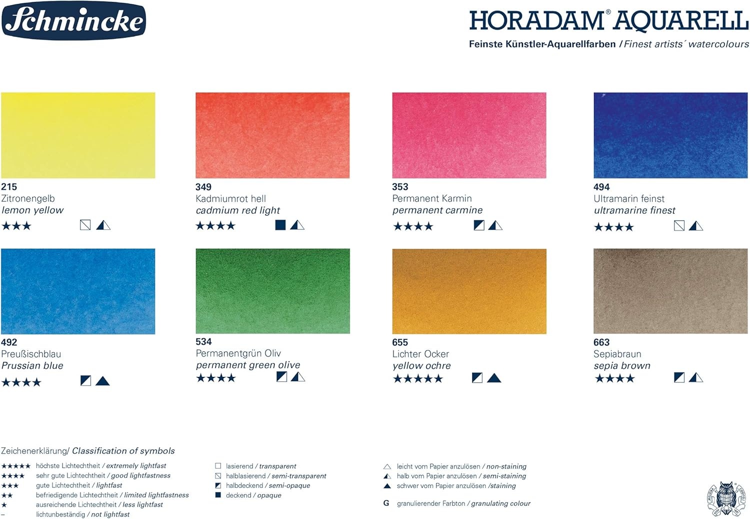 Schmincke – HORADAM® AQUARELL Premium Color Box with 47 Colors, ONetz and Porcelain Palette, 74548097, Wooden Box, Painting Set, Finest Watercolors, 47 x 1/2 Pans(1 Count (Pack of 1))