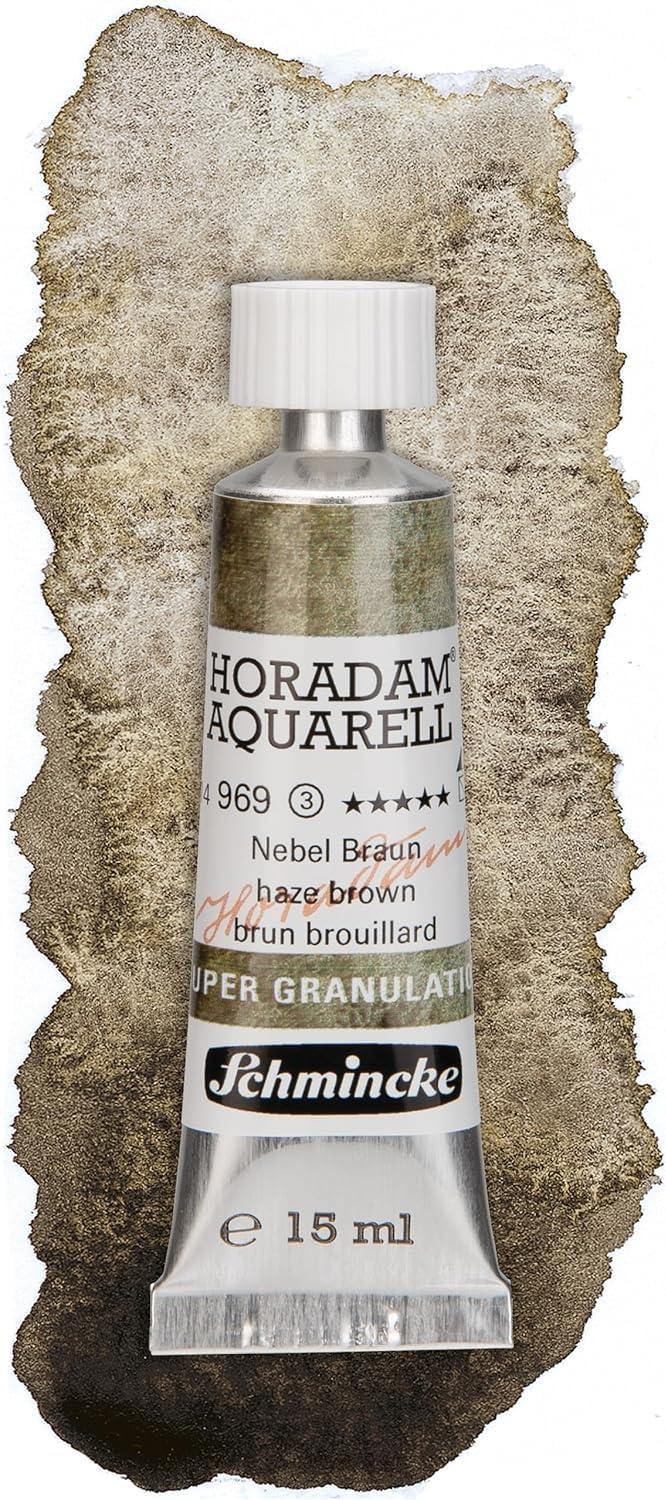 Schmincke – HORADAM® AQUARELL, Super Granulation, 14 983 006 Tundra Violet, 15 ml tube, very strong granulating colors, finest, super granulating watercolors(969 haze brown)