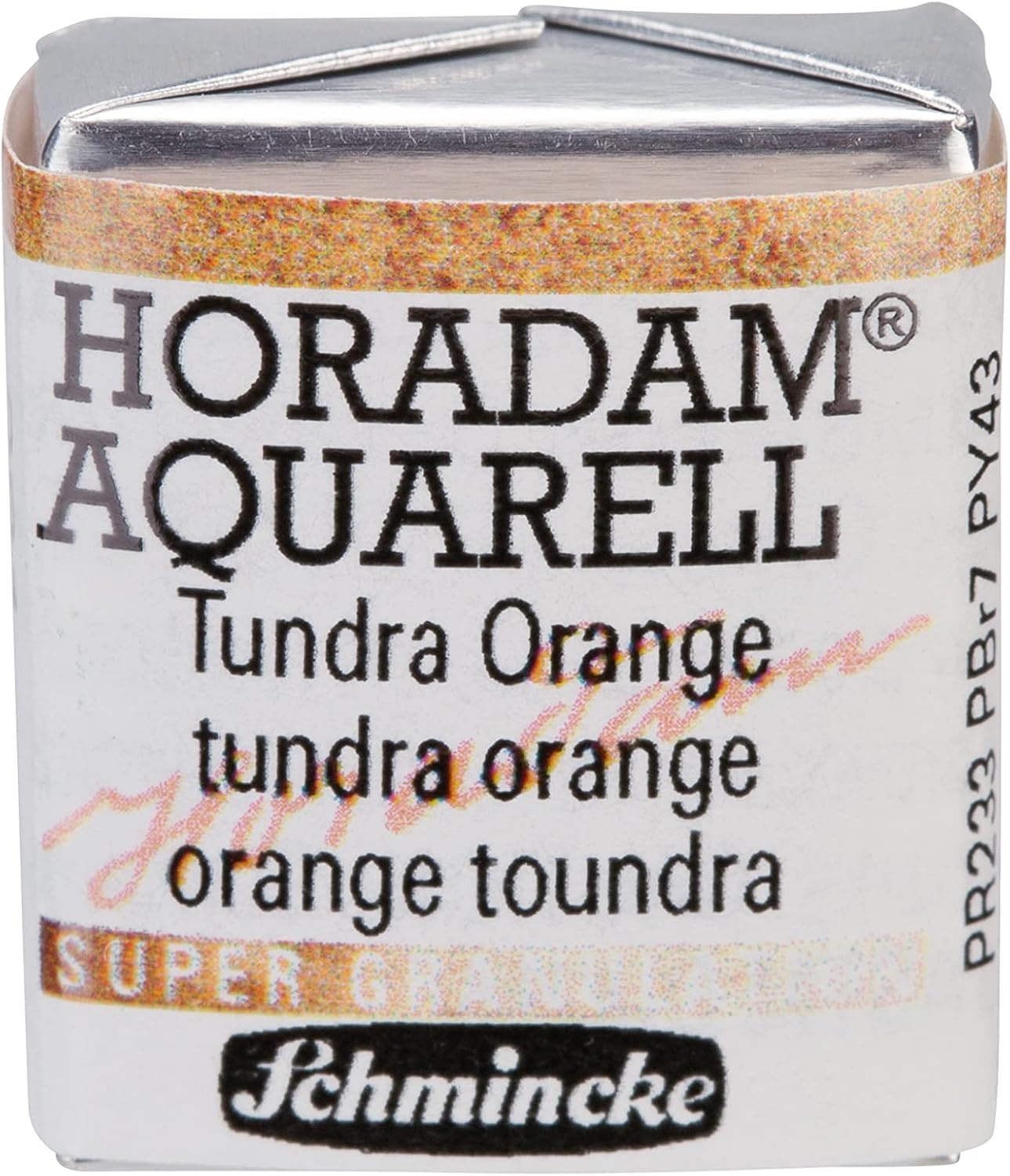 Schmincke – HORADAM® AQUARELL, Super Granulation, 14 916 044 Urban Yellow, 1/2 pans, very strong granulating colors, finest, super granulating watercolors(981 tundra orange)