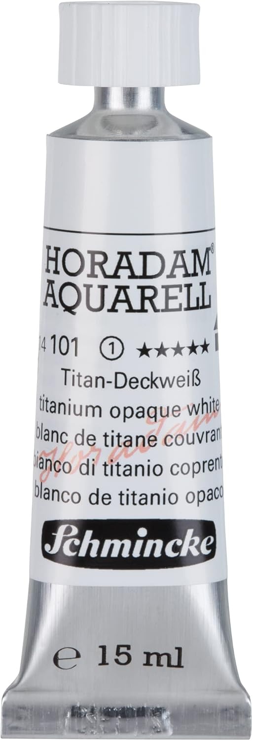Schmincke – HORADAM® AQUARELL – finest artists’ watercolours, vanadium yellow – 15 ml(101 titanium opaque white)