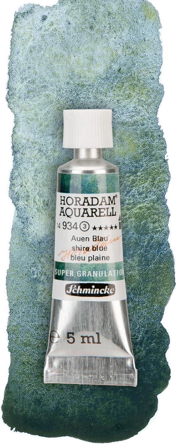 Schmincke Horadam® Aquarell, Super Granulation Trio Deep Sea 5 ml Tubes, 74 614 097, Cardboard Set, Very Strong Granulating Watercolors(Shire)