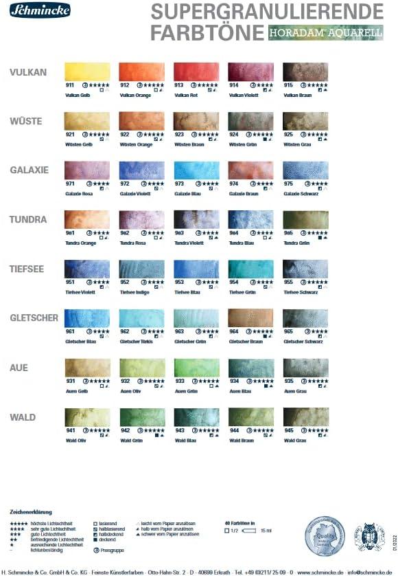 Schmincke – HORADAM® AQUARELL, Super Granulation, 14 983 006 Tundra Violet, 15 ml tube, very strong granulating colors, finest, super granulating watercolors(983 tundra violet)