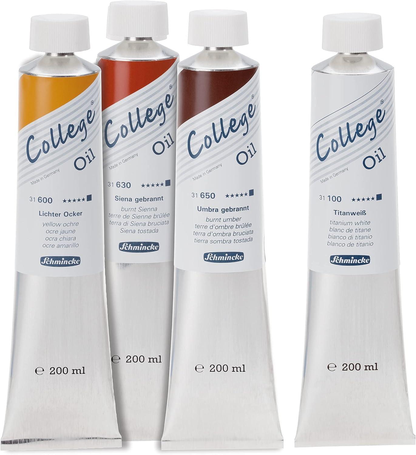 Schmincke – College Oil, Yellow ochre in 200 ml tube, 31600015, Artists’ oil colors, proven artists’ pigments and natural vegetable oils, good lightfastness