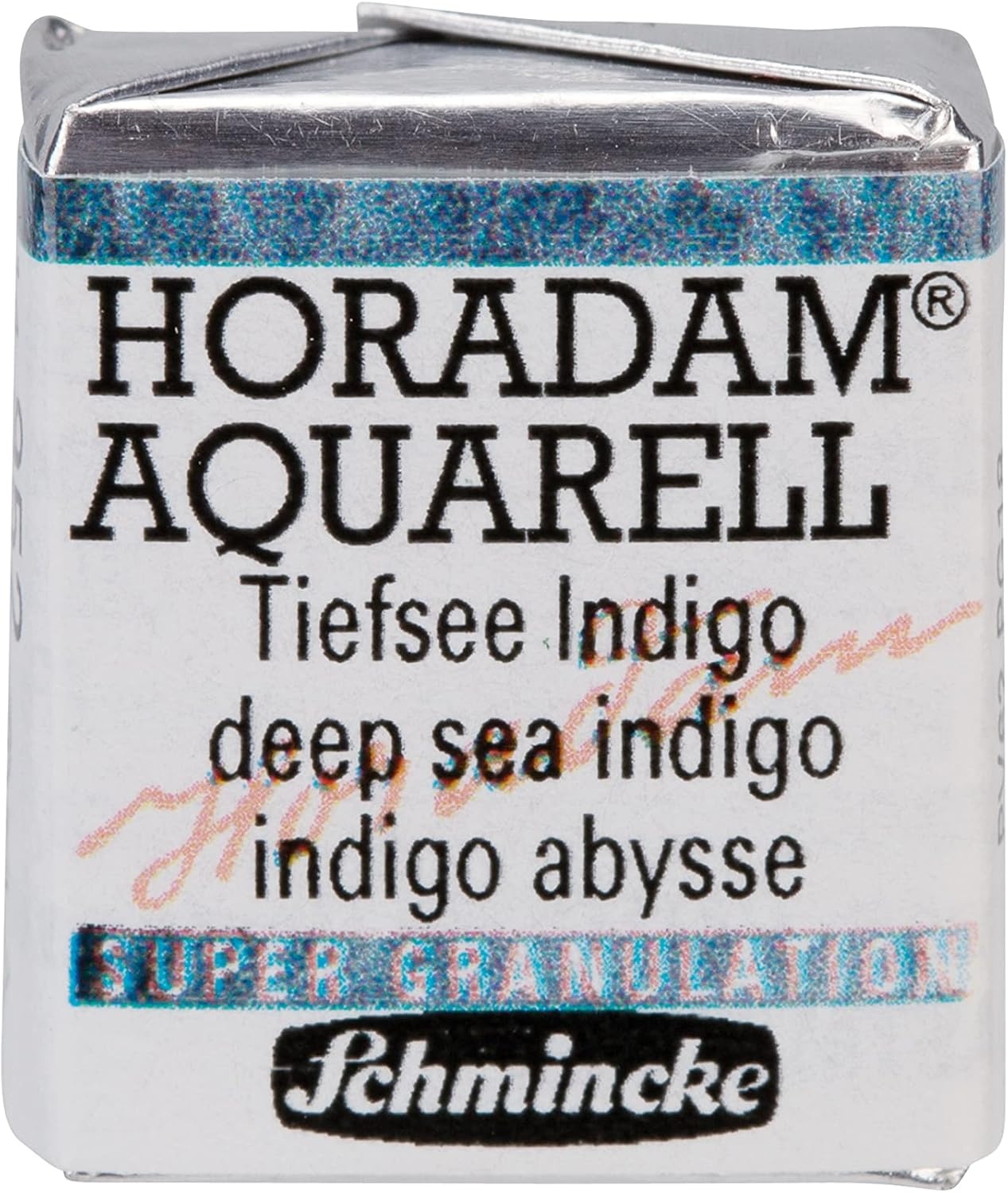 Schmincke – HORADAM® AQUARELL, Super Granulation, 14 916 044 Urban Yellow, 1/2 pans, very strong granulating colors, finest, super granulating watercolors(952 deep sea indigo)