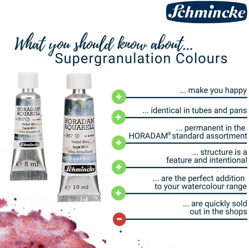Schmincke – HORADAM® AQUARELL, Super Granulation, 14 983 006 Tundra Violet, 15 ml tube, very strong granulating colors, finest, super granulating watercolors(926 urban red)