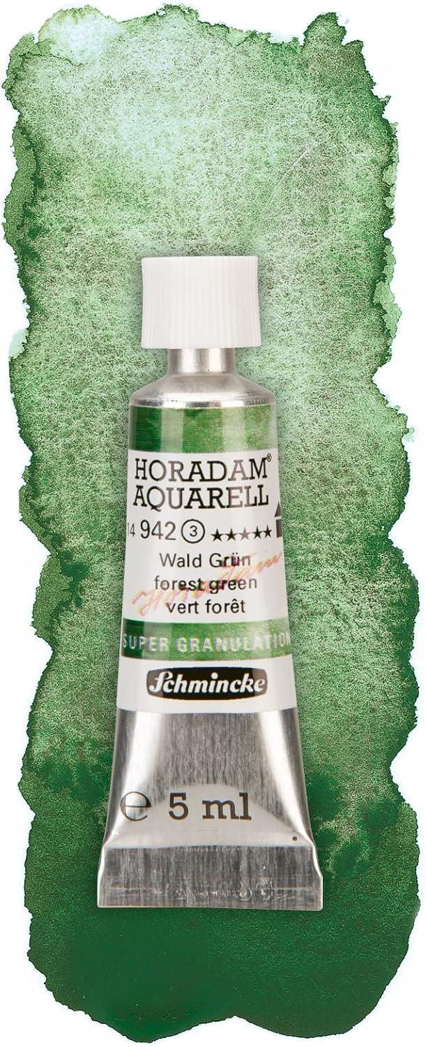 Schmincke Horadam® Aquarell, Super Granulation Trio Galaxy, 5 ml Tubes, 74 615 097, Cardboard Set, Very Strong Granulating colors, Finest, Super Granulating Watercolors(Forest)