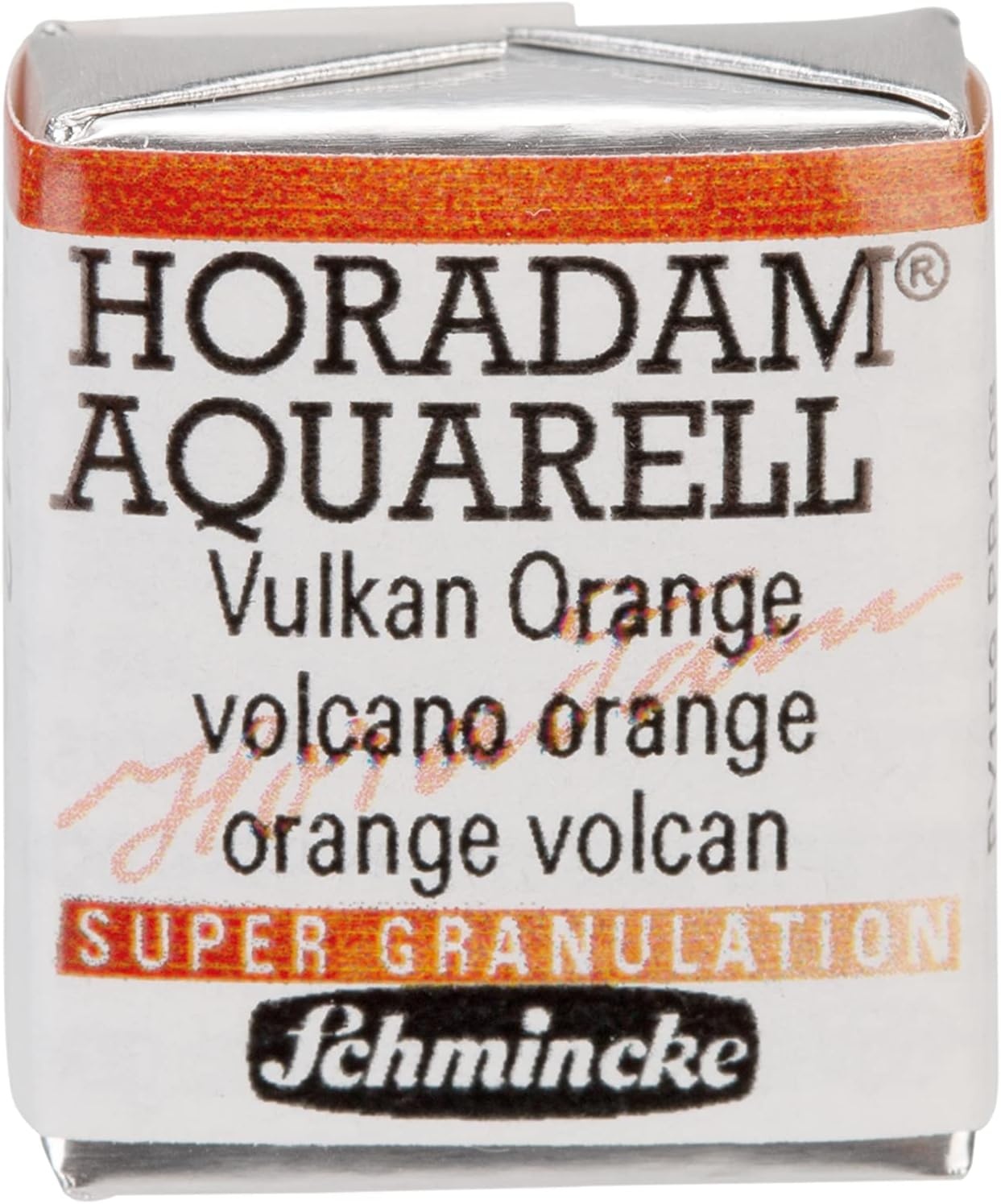 Schmincke – HORADAM® AQUARELL, Super Granulation, 14 916 044 Urban Yellow, 1/2 pans, very strong granulating colors, finest, super granulating watercolors(912 volcano orange)