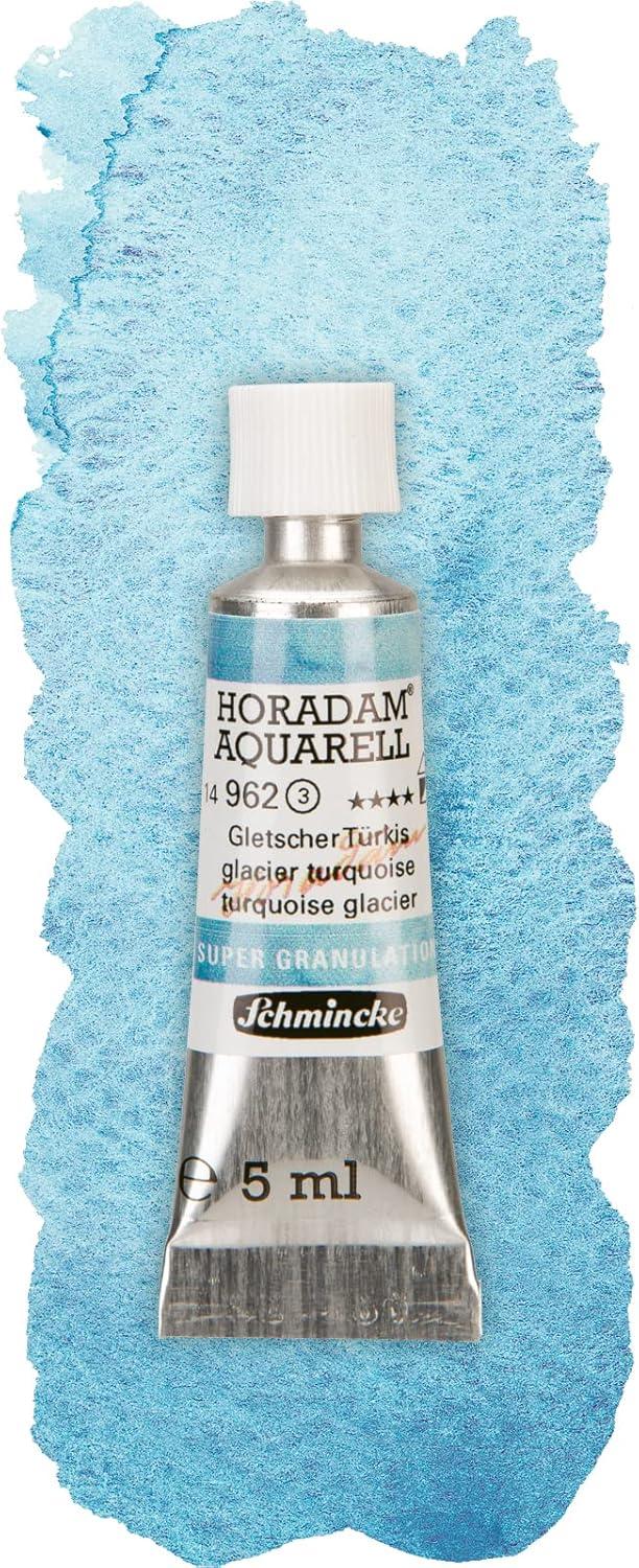 Schmincke Horadam® Aquarell, Super Granulation Trio Deep Sea 5 ml Tubes, 74 614 097, Cardboard Set, Very Strong Granulating Watercolors(Glacier)
