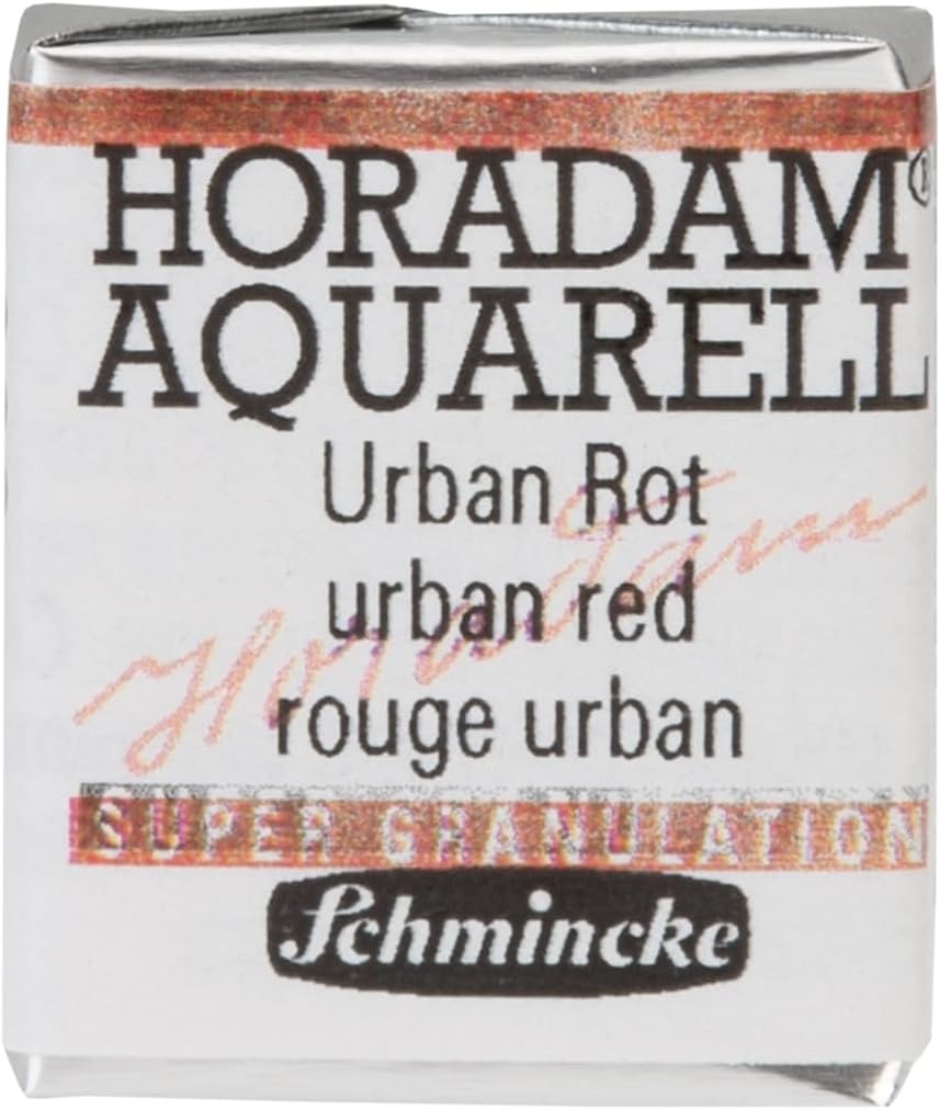 Schmincke – HORADAM® AQUARELL, Super Granulation, 14 916 044 Urban Yellow, 1/2 pans, very strong granulating colors, finest, super granulating watercolors(926 urban red)