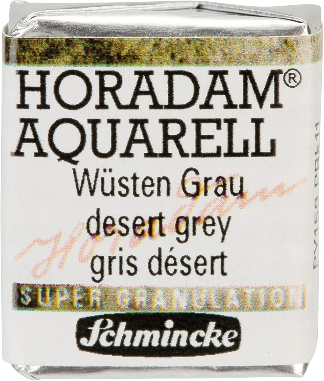 Schmincke – HORADAM® AQUARELL, Super Granulation, 14 916 044 Urban Yellow, 1/2 pans, very strong granulating colors, finest, super granulating watercolors(925 desert grey)
