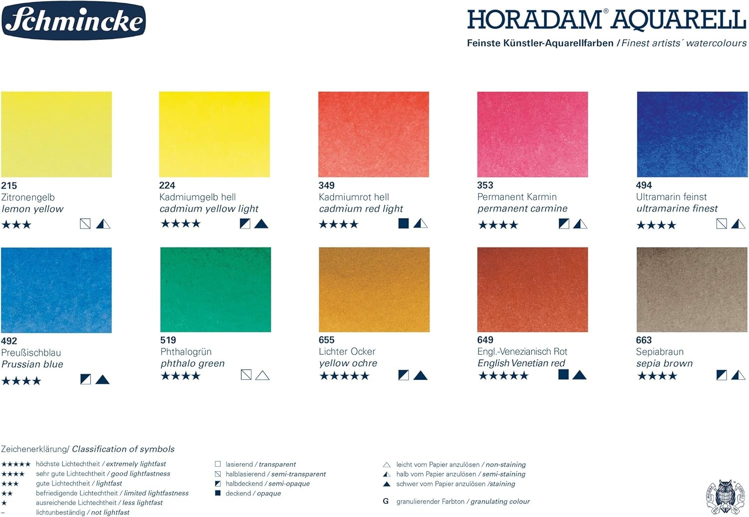 Schmincke – HORADAM® AQUARELL color box, basic assortment, 12 x 5 ml tubes, 74112097, metal box, painting set, finest premium watercolors(0.51 Fl Oz (Pack of 10))