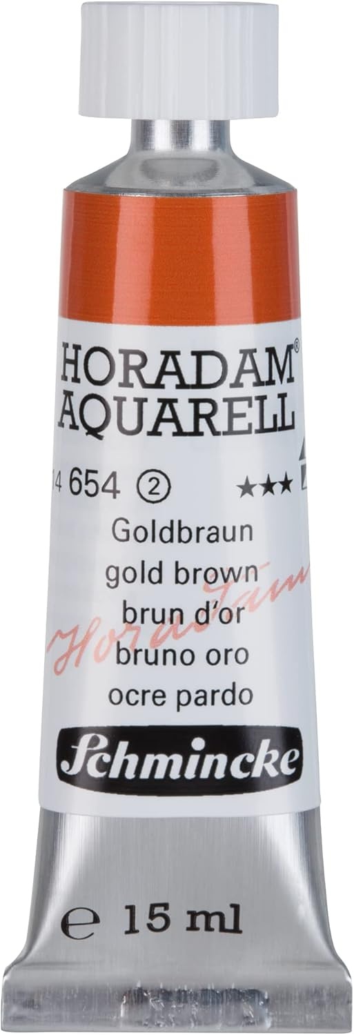 Schmincke – HORADAM® AQUARELL – finest artists’ watercolours, vanadium yellow – 15 ml(654 gold brown)