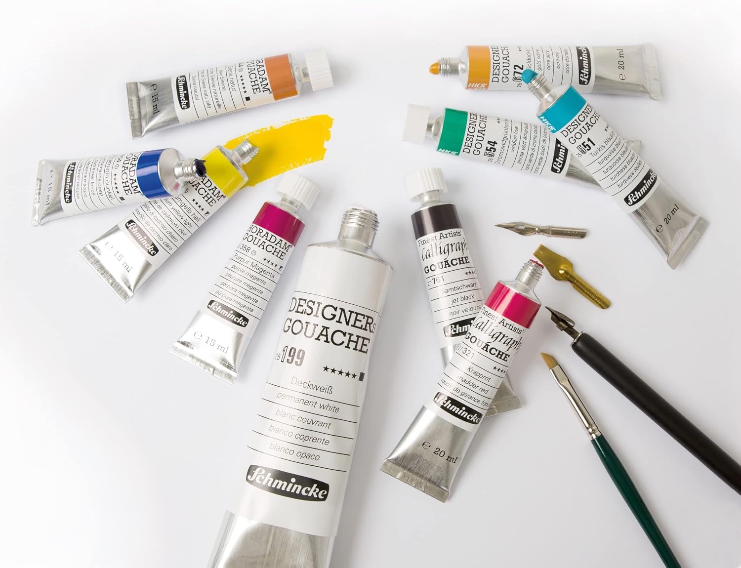 Schmincke – HORADAM® Gouache, helio turquoise, 478, 15 ml, finest gouache color, highest concentration of pigments, luminosity and depth of color(346 cadmium red medium)