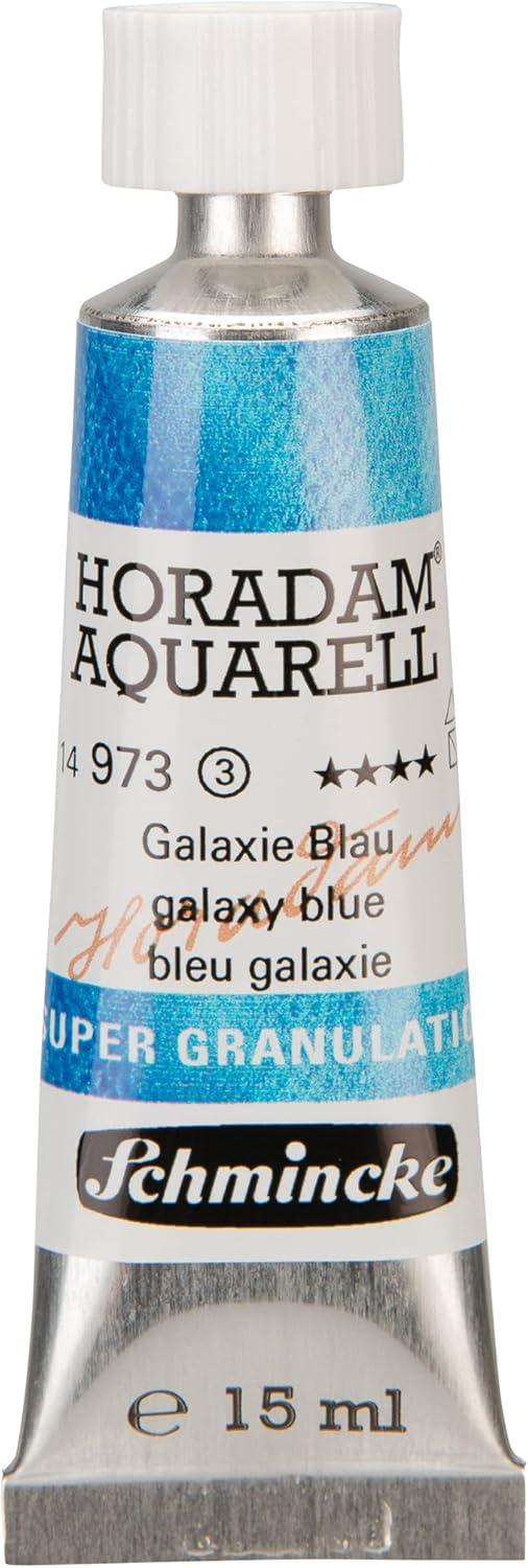 Schmincke – HORADAM® AQUARELL, Super Granulation, 14 973 006 Galaxy Blue, 15 ml tube, very strong granulating colors, finest, super granulating watercolors
