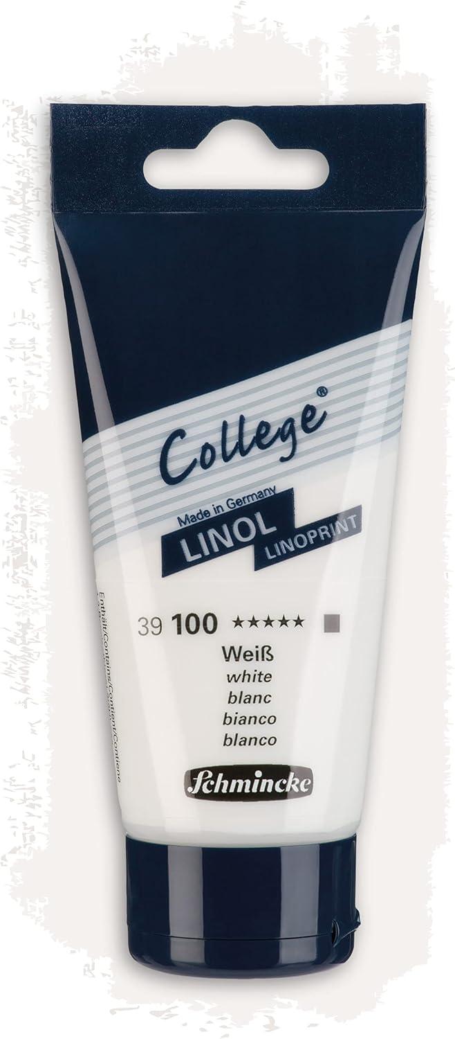 Schmincke – College Linol, Artists’ Lino Colors, Black 237 ml, 39700053, Low-Odour Water-Based lino Printing Ink, lightfast, Even Print(White)