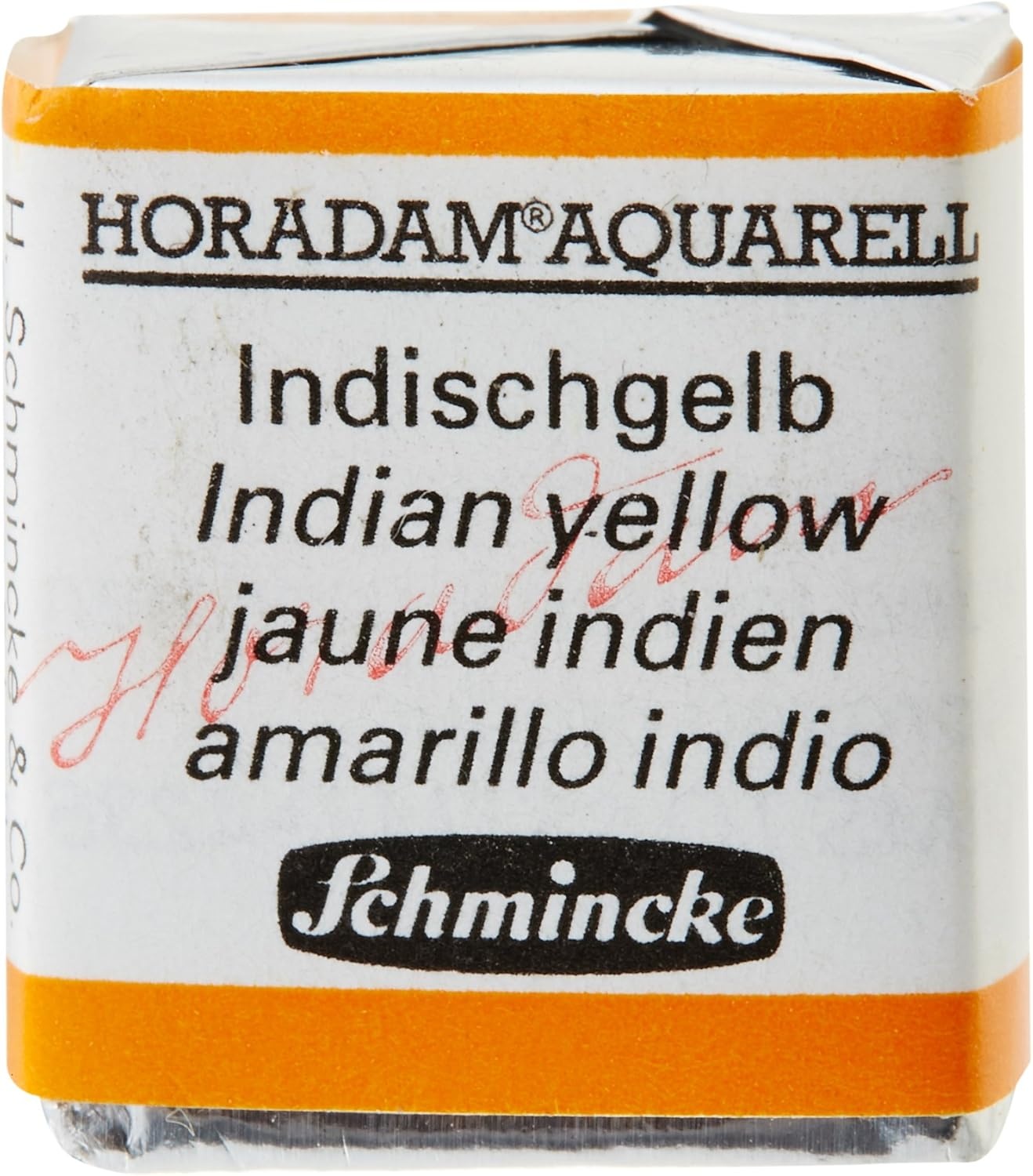 Schmincke – HORADAM® AQUARELL – Finest Artists’ Watercolors, 356 Rose Madder, 14 356 044, 1/2 pan(220 Indian Yellow)
