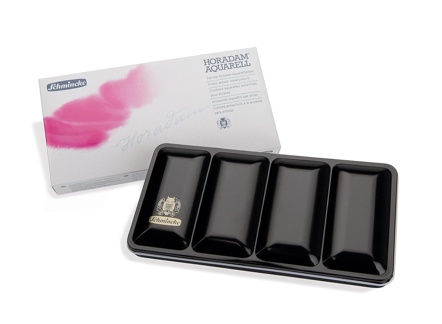 Schmincke – HORADAM® AQUARELL Color Box with 36 Finest Watercolors, 74436097, Metal Box, Painting Set, Watercolors, 36 x 1/2 Pans, Space for 12 Additional 1/2 Pans