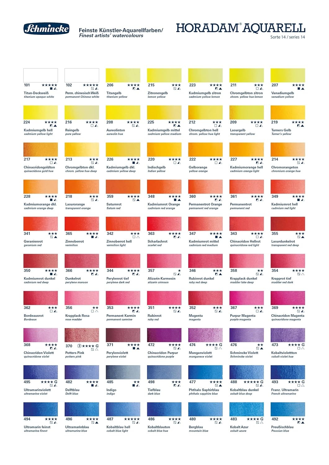 Schmincke – HORADAM® AQUARELL Color Box with 36 Finest Watercolors, 74436097, Metal Box, Painting Set, Watercolors, 36 x 1/2 Pans, Space for 12 Additional 1/2 Pans