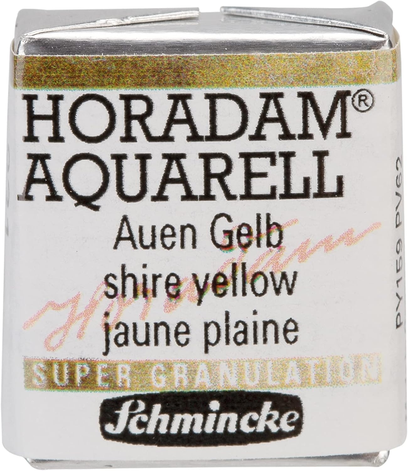 Schmincke – HORADAM® AQUARELL, Super Granulation, 14 916 044 Urban Yellow, 1/2 pans, very strong granulating colors, finest, super granulating watercolors(931 shire yellow)