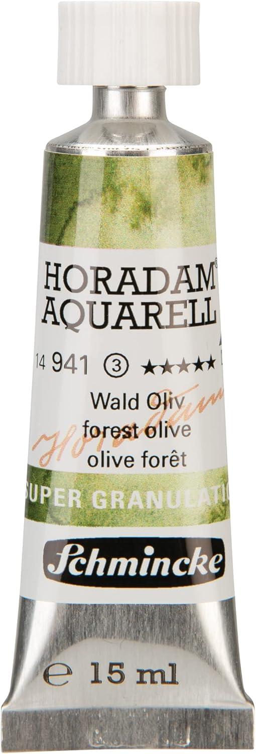 Schmincke – HORADAM® AQUARELL, Super Granulation, 14 983 006 Tundra Violet, 15 ml tube, very strong granulating colors, finest, super granulating watercolors(941 forest olive)