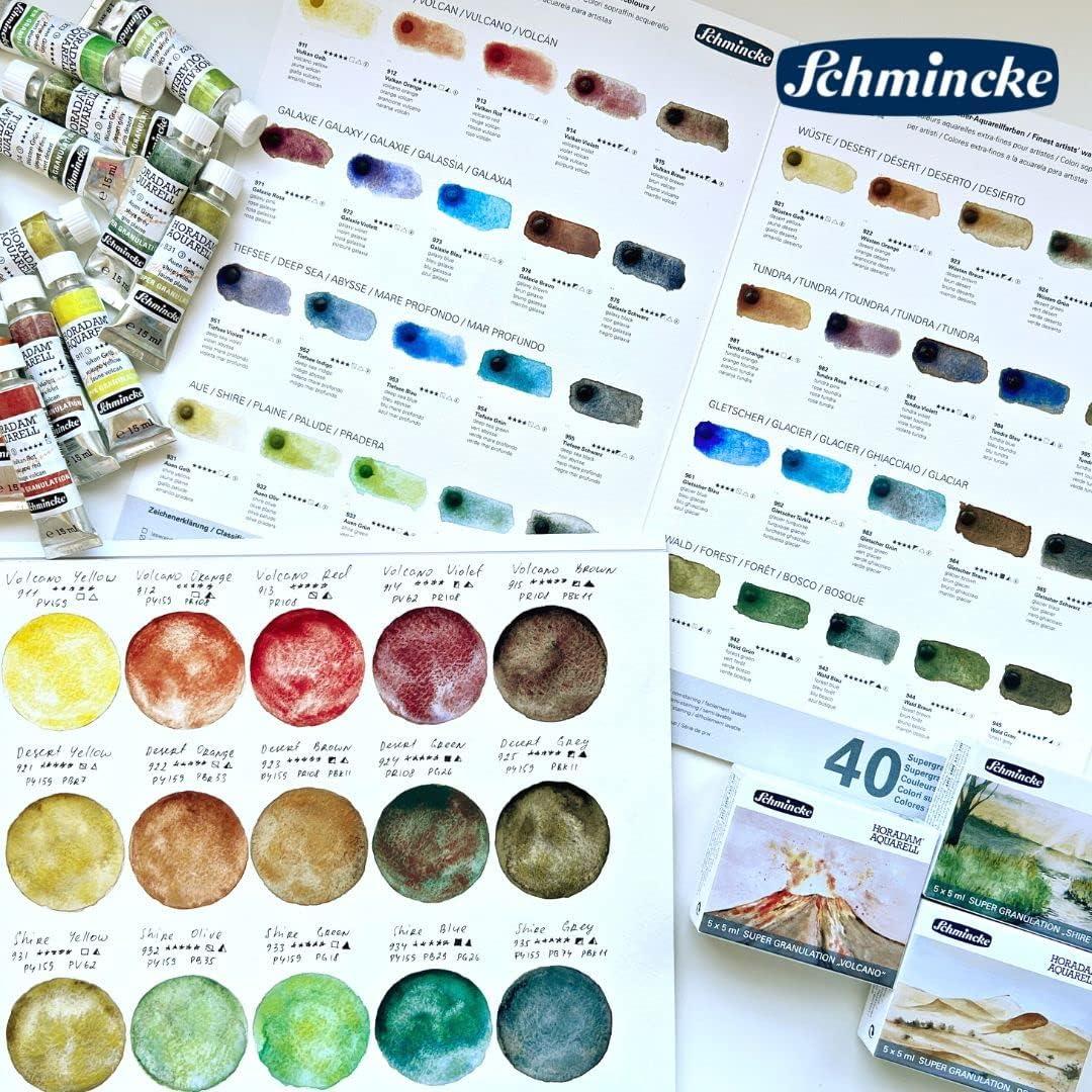 Schmincke – HORADAM® AQUARELL, Super Granulation, 14 983 006 Tundra Violet, 15 ml tube, very strong granulating colors, finest, super granulating watercolors(941 forest olive)