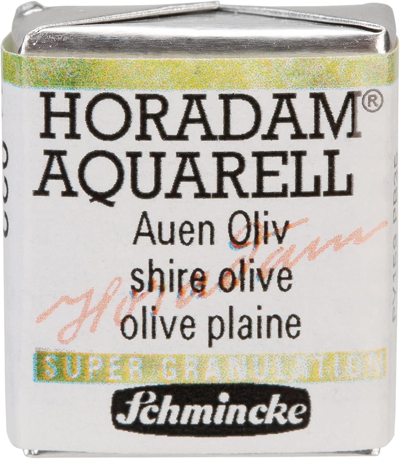 Schmincke – HORADAM® AQUARELL, Super Granulation, 14 916 044 Urban Yellow, 1/2 pans, very strong granulating colors, finest, super granulating watercolors(932 shire olive)