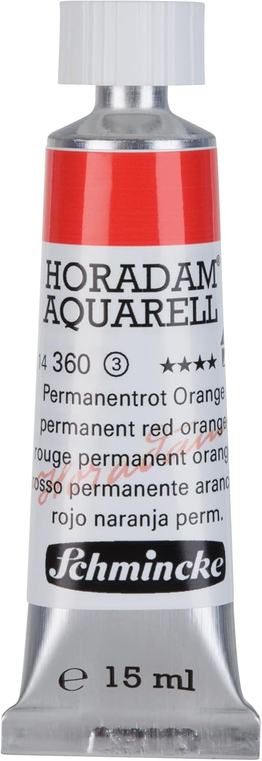 Schmincke – HORADAM® AQUARELL – finest artists’ watercolours, vanadium yellow – 15 ml(360 permanent red orange)