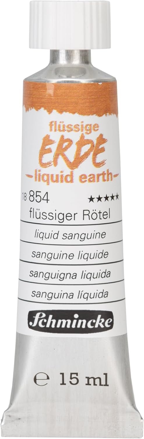 Schmincke – Liquid Earth, sanguine, 15 ml, 18 854 00, for painting, (pre-) drawing and underpainting, vegan