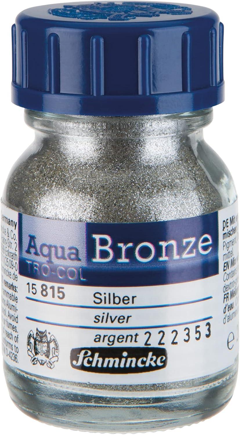 Schmincke – Oil bronze, rich gold, 50 ml, 15 801 024, for iridescent metallic effects on oil paintings, as well as pre-primed surfaces such as wood, metal, plaster(silver)
