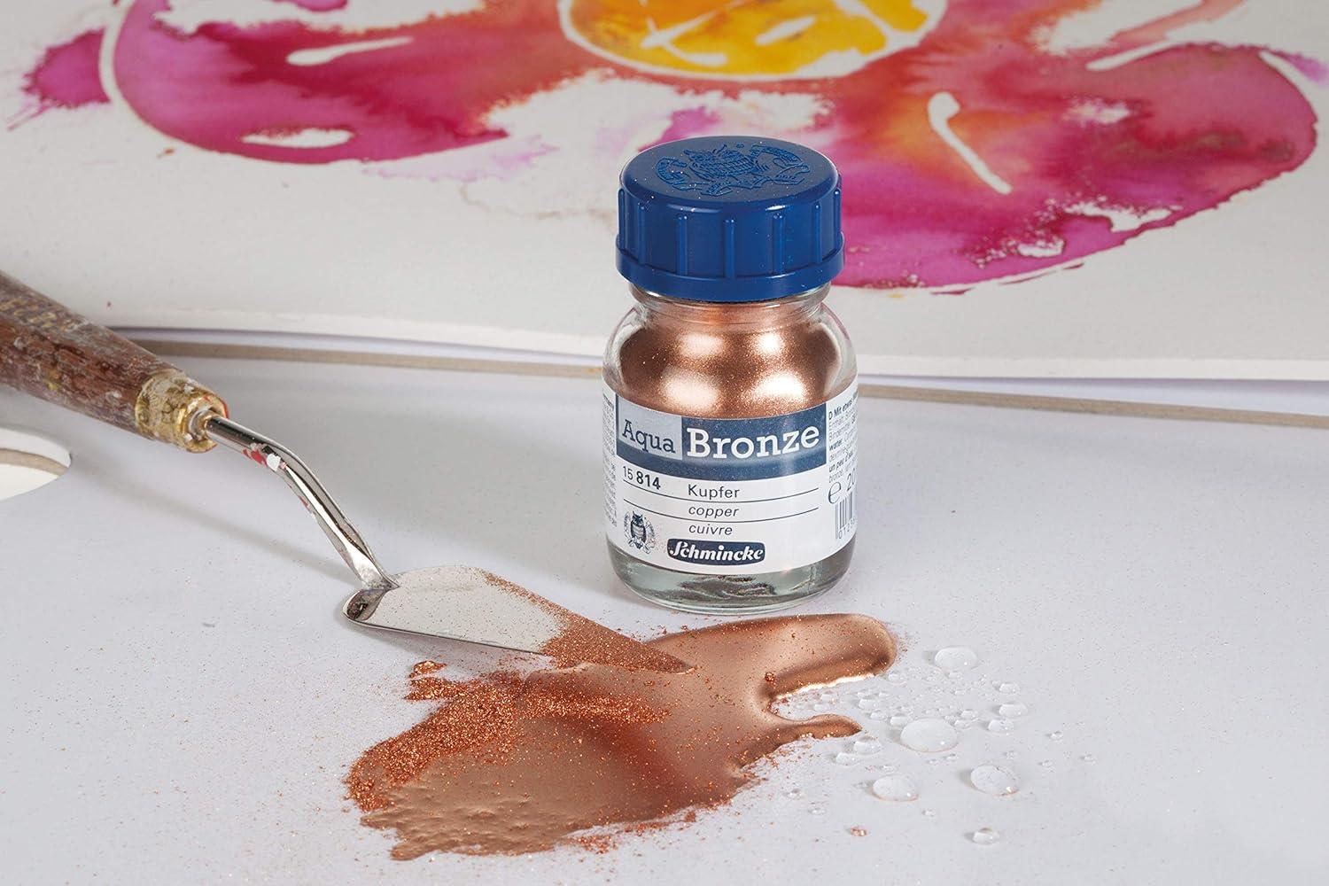 Schmincke – Oil bronze, rich gold, 50 ml, 15 801 024, for iridescent metallic effects on oil paintings, as well as pre-primed surfaces such as wood, metal, plaster(silver)