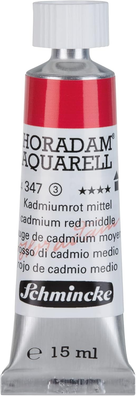 Schmincke – HORADAM® AQUARELL – finest artists’ watercolours, vanadium yellow – 15 ml(347 cadmium red middle)