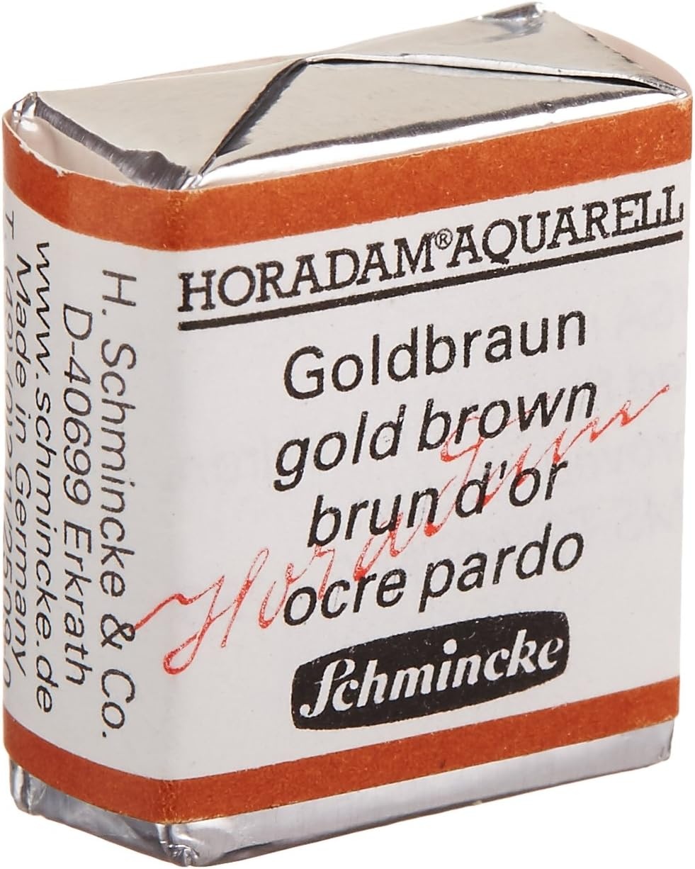 Schmincke – HORADAM® AQUARELL – Finest Artists’ Watercolors, 356 Rose Madder, 14 356 044, 1/2 pan(654 Gold Brown)