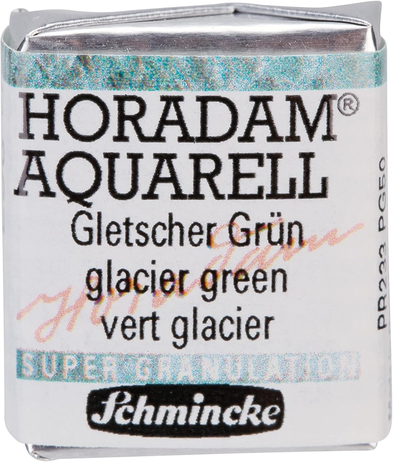 Schmincke – HORADAM® AQUARELL, Super Granulation, 14 916 044 Urban Yellow, 1/2 pans, very strong granulating colors, finest, super granulating watercolors(963 glacier green)
