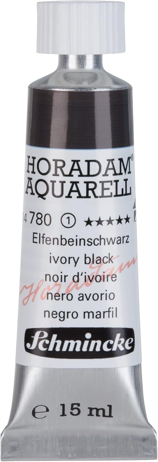 Schmincke – HORADAM® AQUARELL – finest artists’ watercolours, vanadium yellow – 15 ml(780 ivory black)