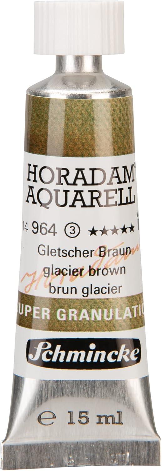 Schmincke – HORADAM® AQUARELL, Super Granulation, 14 964 006 Glacier Brown, 15 ml tube, very strong granulating colors, finest, super granulating watercolors