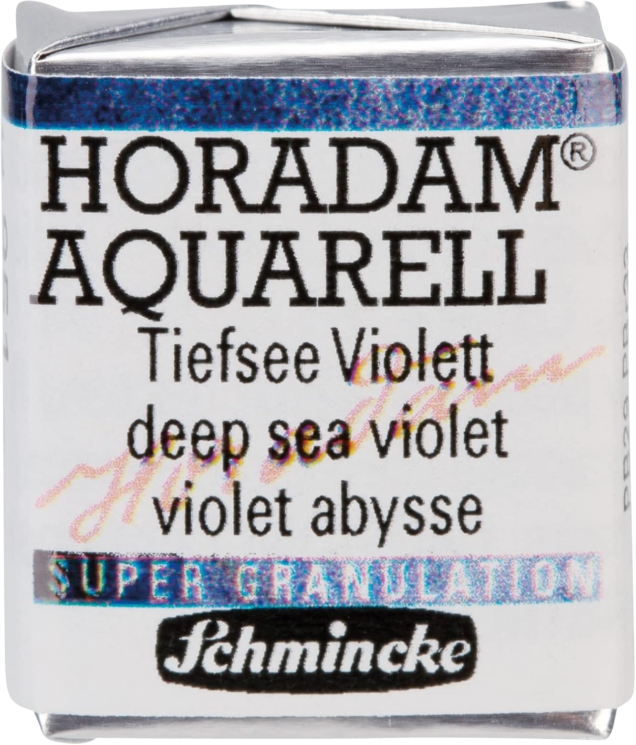Schmincke – HORADAM® AQUARELL, Super Granulation, 14 916 044 Urban Yellow, 1/2 pans, very strong granulating colors, finest, super granulating watercolors(951 deep sea violet)