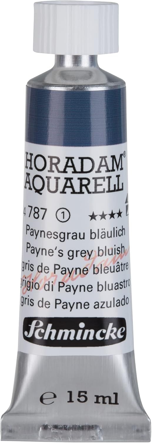 Schmincke – HORADAM® AQUARELL – finest artists’ watercolours, vanadium yellow – 15 ml(787 Payne’s grey bluish)