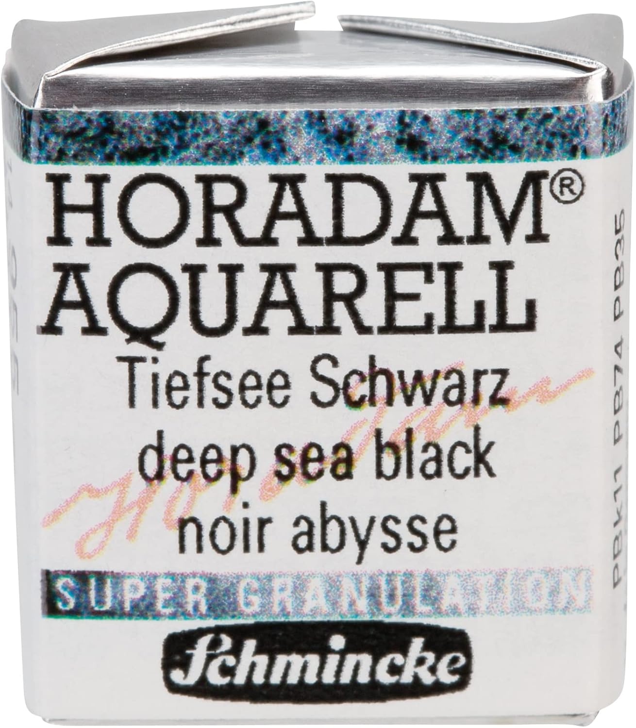 Schmincke – HORADAM® AQUARELL, Super Granulation, 14 916 044 Urban Yellow, 1/2 pans, very strong granulating colors, finest, super granulating watercolors(955 deep sea black)